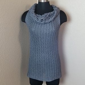 New Cividini Open Weave Cowl Neck Top